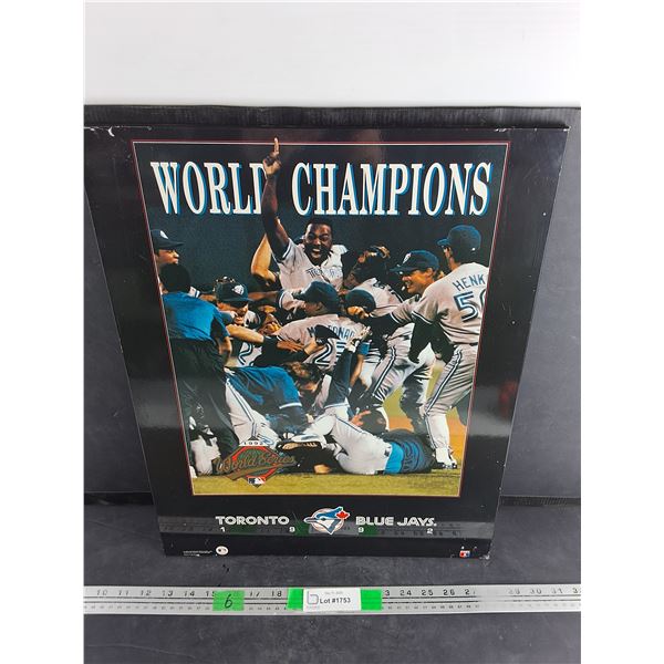 1992 Toronto Blue Jays World Champions Plaque 20" x 16"