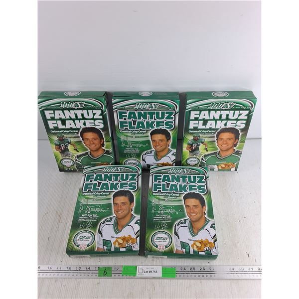 (5) Roughriders Fantuz Flakes Empty Cereal Boxes