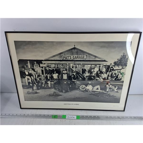 Framed Pats Garage Getting It Going Poster 28" x 20"