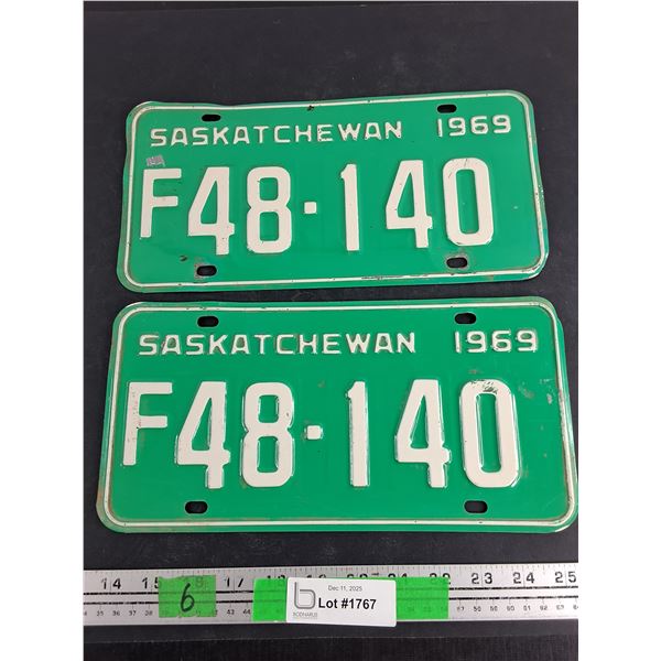 1969 Saskatchewan License Plates