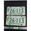 Image 1 : 1968 Saskatchewan License Plates