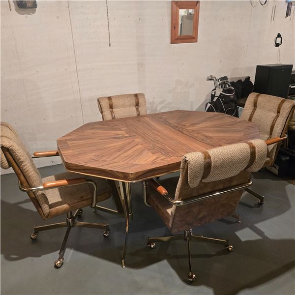 Table & 4 Chairs   60" w/leaf  X 42"     31" High   Comes out of a very clean home