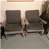 Image 3 : Dual Patio Chairs w/ cushions ( 63" X 30" Deep)  &  2 Patio wooden chairs  28" wide
