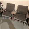 Image 4 : Dual Patio Chairs w/ cushions ( 63" X 30" Deep)  &  2 Patio wooden chairs  28" wide