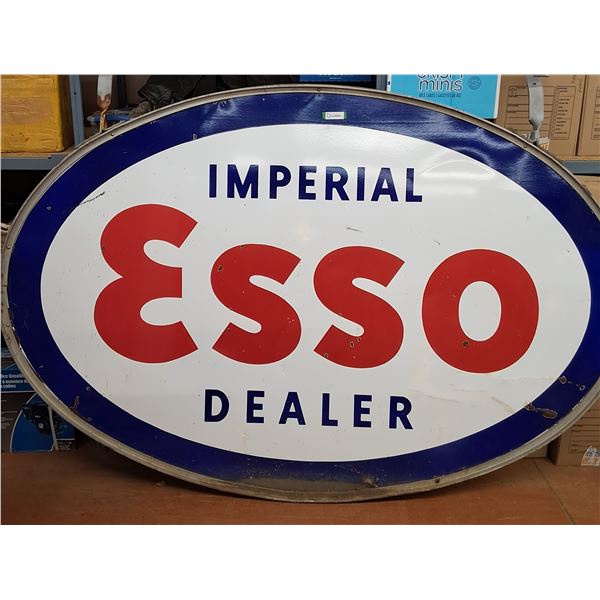 * Esso Imperial Enamel Metal Sign - CANNOT SHIP - 90" x 61"