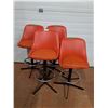 Image 1 : * (4) MCM Vintage Upholstered Bar Stools - Adjustable - CANNOT SHIP