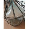 Image 3 : * Antique Glass Demijohn w/Rustic Metal Carrying Cage - CANNOT SHIP - 27" x 22"