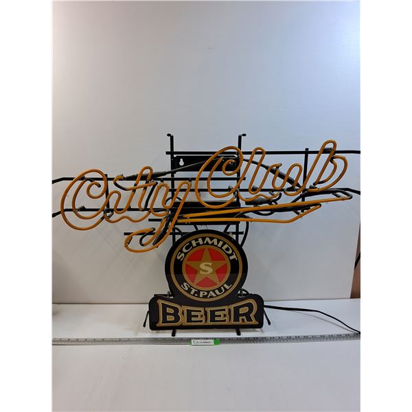# City Club Schmidt St. Paul Beer Sign - As Is - CANNOT SHIP - 35" x 24" x 6"