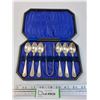 Image 1 : Vintage Silver Plated Tea Spoons & Sugar Tongs Set in Case