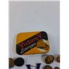 Image 4 : (14) Vintage Buttons: Police, RCMP, Conductor in Victory Lozenges Tin