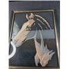 Image 2 : (2) Pictures: Horse Painting (8" x 10") & Crosstitched "Friend" (5" x 7")