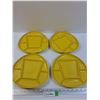 Image 1 : (4) Yellow Sunburst Ceramic Divided Plates
