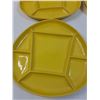 Image 2 : (4) Yellow Sunburst Ceramic Divided Plates