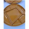 Image 2 : (4) Harvest Yellow Sunburst Ceramic Divided Plates