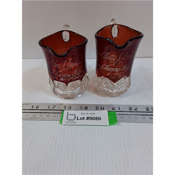Pair of Wedding Etched Glasses