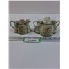 Image 1 : White Rose Pattern Sugar Bowl & Creamer Set - Made in Austria