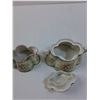 Image 2 : White Rose Pattern Sugar Bowl & Creamer Set - Made in Austria