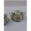 Image 5 : White Rose Pattern Sugar Bowl & Creamer Set - Made in Austria