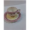 Image 2 : Pink & Gold Tea Cup & Saucer Set & Plate