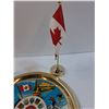 Image 3 : RCMP Lot: Decorative Tin Plate & Desk Flag & Figurine