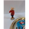 Image 4 : RCMP Lot: Decorative Tin Plate & Desk Flag & Figurine