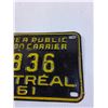 Image 3 : Roulier Public Common Carrier License Plate - 1961