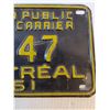 Image 3 : Roulier Public Common Carrier License Plate - 1961