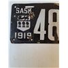 Image 2 : (1) 1919 Saskatchewan License Plate-Cannot Guarantee Authenticity