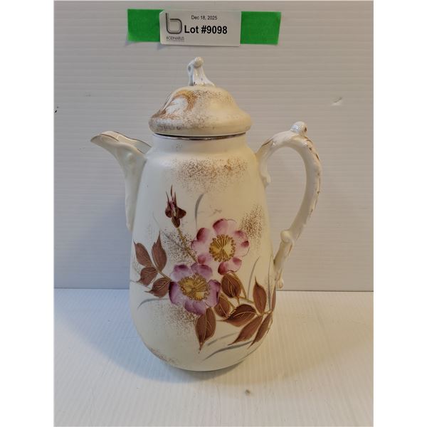 John Maddock & Sons England, Antique Royal Vitreous Chocolate Pot - Appears To Be Free From Cracks o