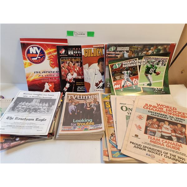 Collection Of Sports Related Periodicals and Calendars 1980's-2000's