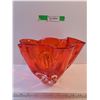 Image 1 : Vintage Japanese Hand-Blown Art Glass Approx 7"Hx 11"W- Has Small Production Flaw, Appears Free From