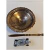 Image 7 : Vintage Misc Items - Tin Train , EP Silver Dish, Clothes Brush, Metal TootsieToy- As Is