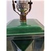 Image 2 : Vintage Ceramic Lamp Gloss Emerald Glaze Approx 14"- Works