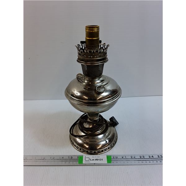 Electrified Kerosene Lamp 13.5"- Powers On, No Bulb