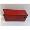 Image 3 : Massey-Harris Painted Cast Iron Tool Box 13.5" x 5.75" x 5" & Tools