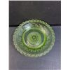 Image 2 : Green Sandwich Glass Pedestal Cake Plate 8.25" Diameter