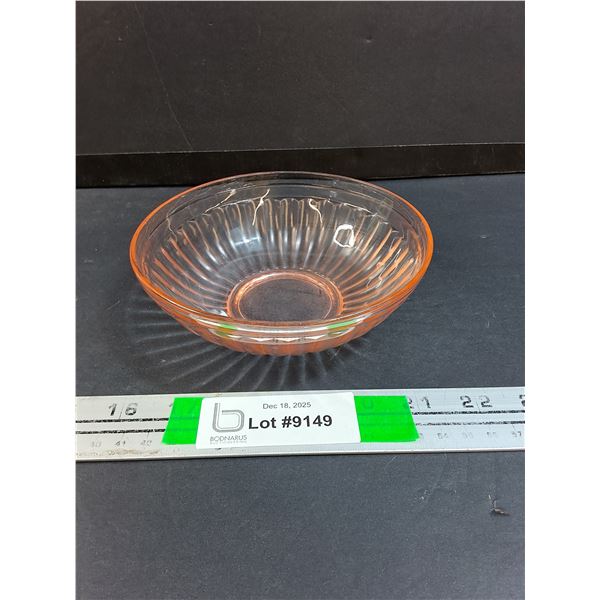 Pink Depression Glass Bowl 5.5" Diameter
