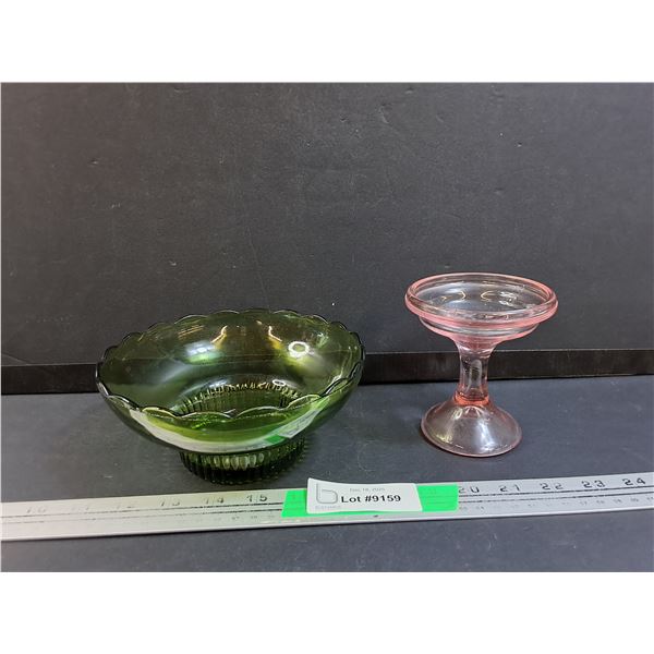 Glass Bowl 6.75" Diameter & Wine Glass