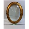 Image 1 : Painted Wooden Oval Frame with Convex Curved Glass Insert 24.5" x 18.5", Cannot Ship