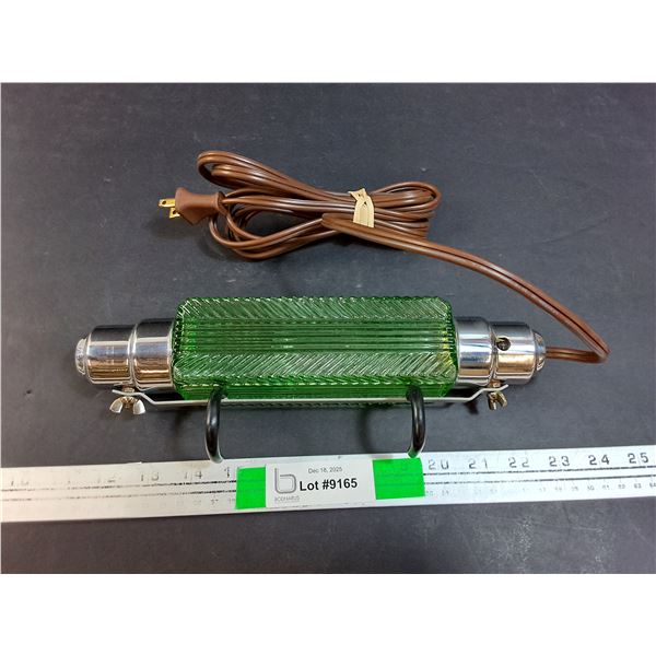 Art Deco Green Glass Headboard Lamp- Working