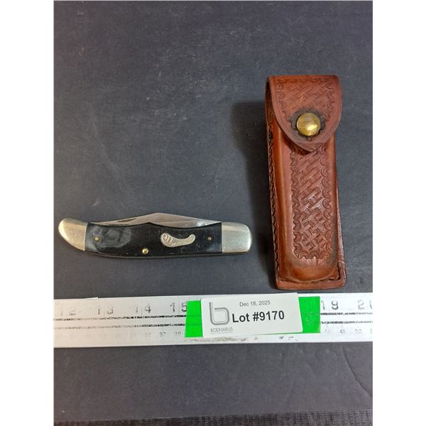 Vintage Frontier Folding Knife & Browning Sheath