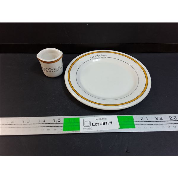 Carter & Buck Saskatoon Ceramic Plate & Restaurant Creamer