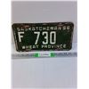 Image 1 : Vintage Wheat Province Saskatchewan License Plate- 1956