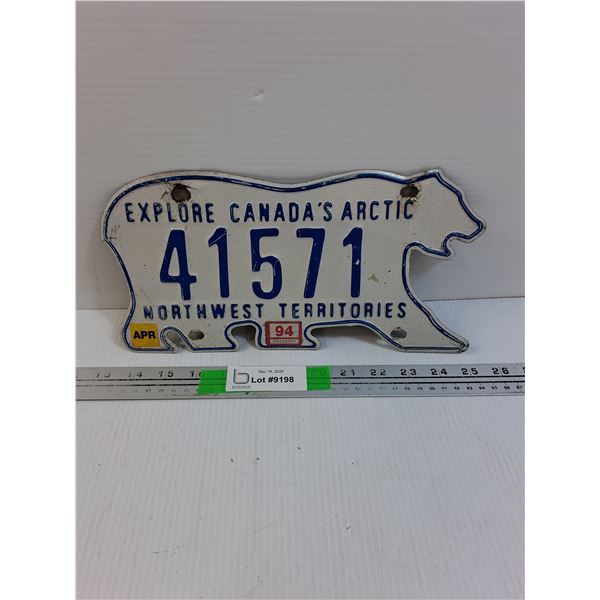 Northwest Territories License Plate- 1994