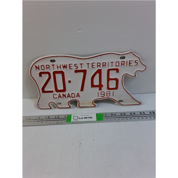 Northwest Territories License Plate- 1981