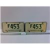 Image 1 : (2) "F" Vintage Saskatchewan License Plates- 1974