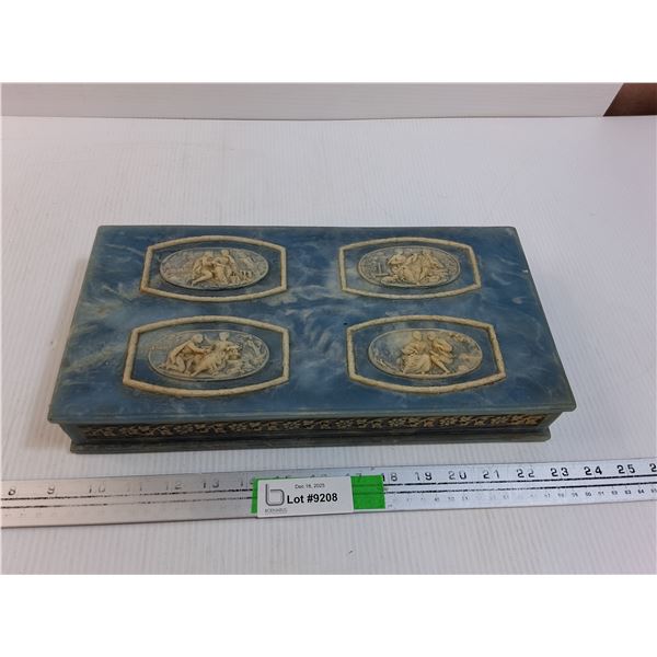 Resin Victorian Style Jewelry Box 13.5" x 6.75" x 2.5" & Jewelry