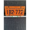 Image 1 : 1963 Saskatchewan License Plate