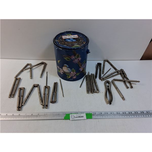 Decorative Can & Vintage Nutcrackers