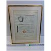 Image 1 : Framed Masonic 1896 Scroll- Grand Lodge of England 20.5" x 16.25"